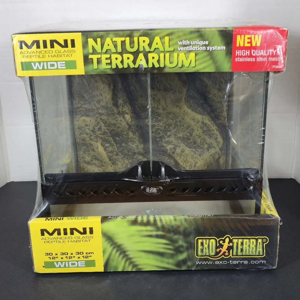 Exo Terra Mini Natural Terrarium 12x12x12 New Advance Glass Reptile Habitat - Picture 2 of 7